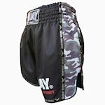 Muay Thai Short Micro Mesh - zwart/camo grijs